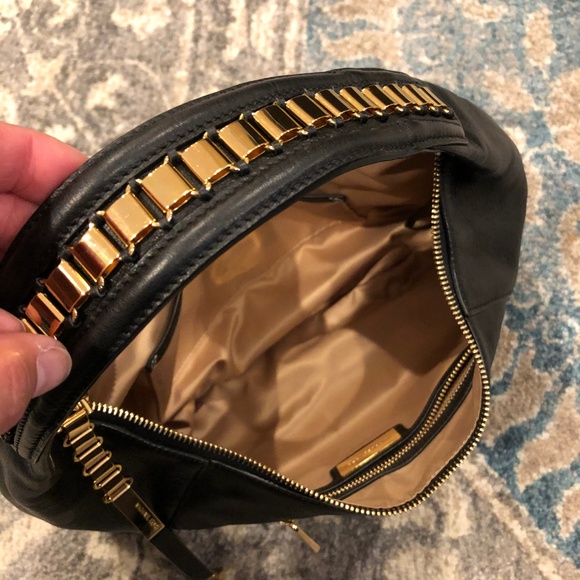 Michael Kors Black Leather Shoulder Bag - MK Purse - Picture 7 of 8